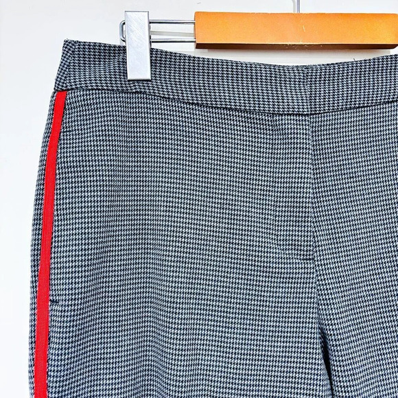 HIGHLINE COLLECTIVE Plaid Black & White Pants w/ Red Stripe | Size 10 * - Picture 2 of 9